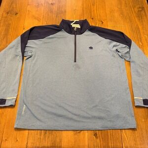 Zero Restriction 1/4 Zip Pullover Men's 2XL Light Blue Mock Golf Performance